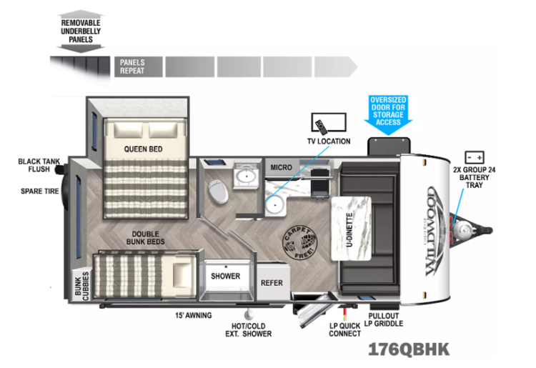 2024 FOREST RIVER WILDWOOD 176QBHK